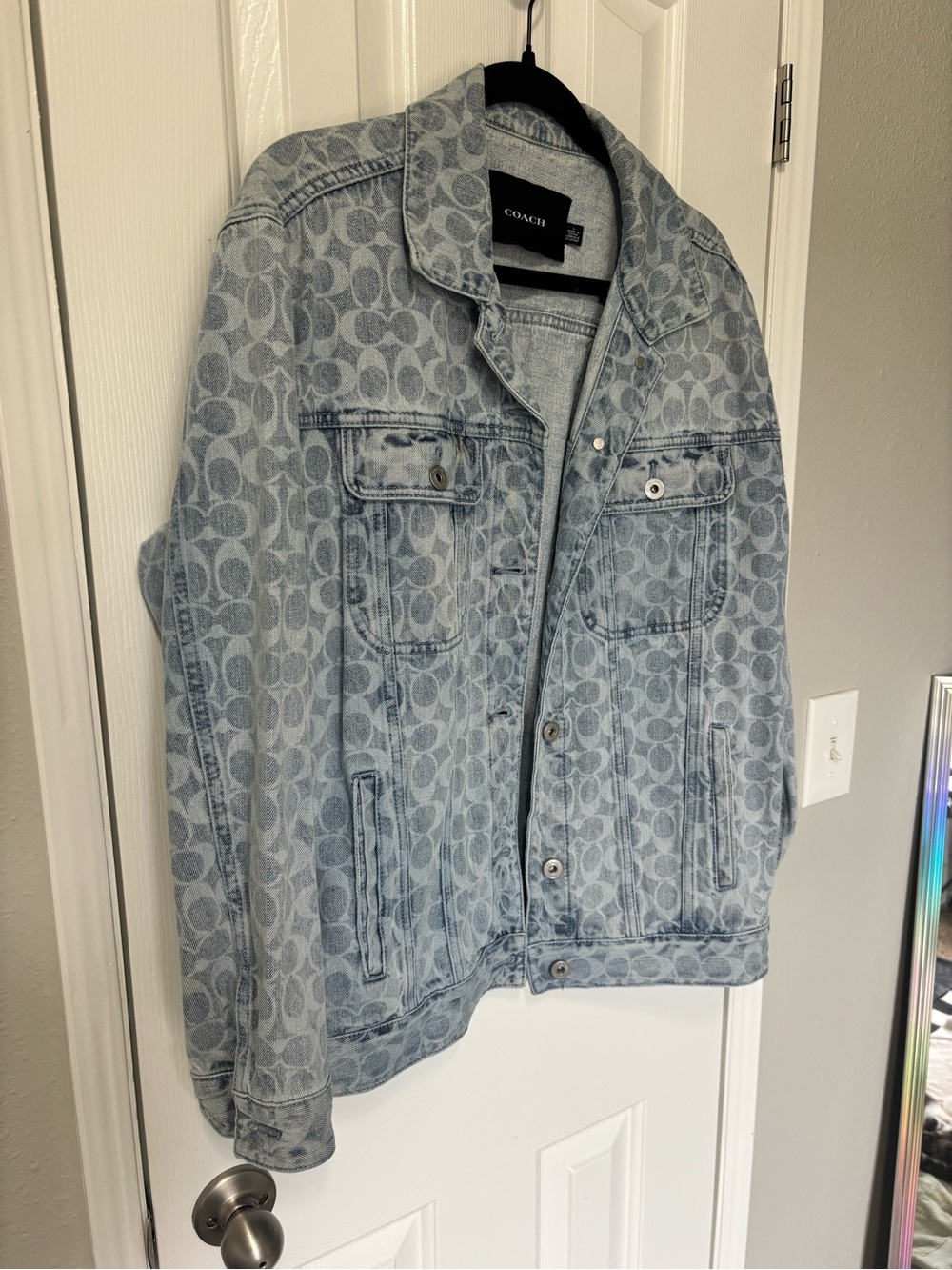 Coach Light Blue Monogram Denim Jacket - Picture 2 of 7
